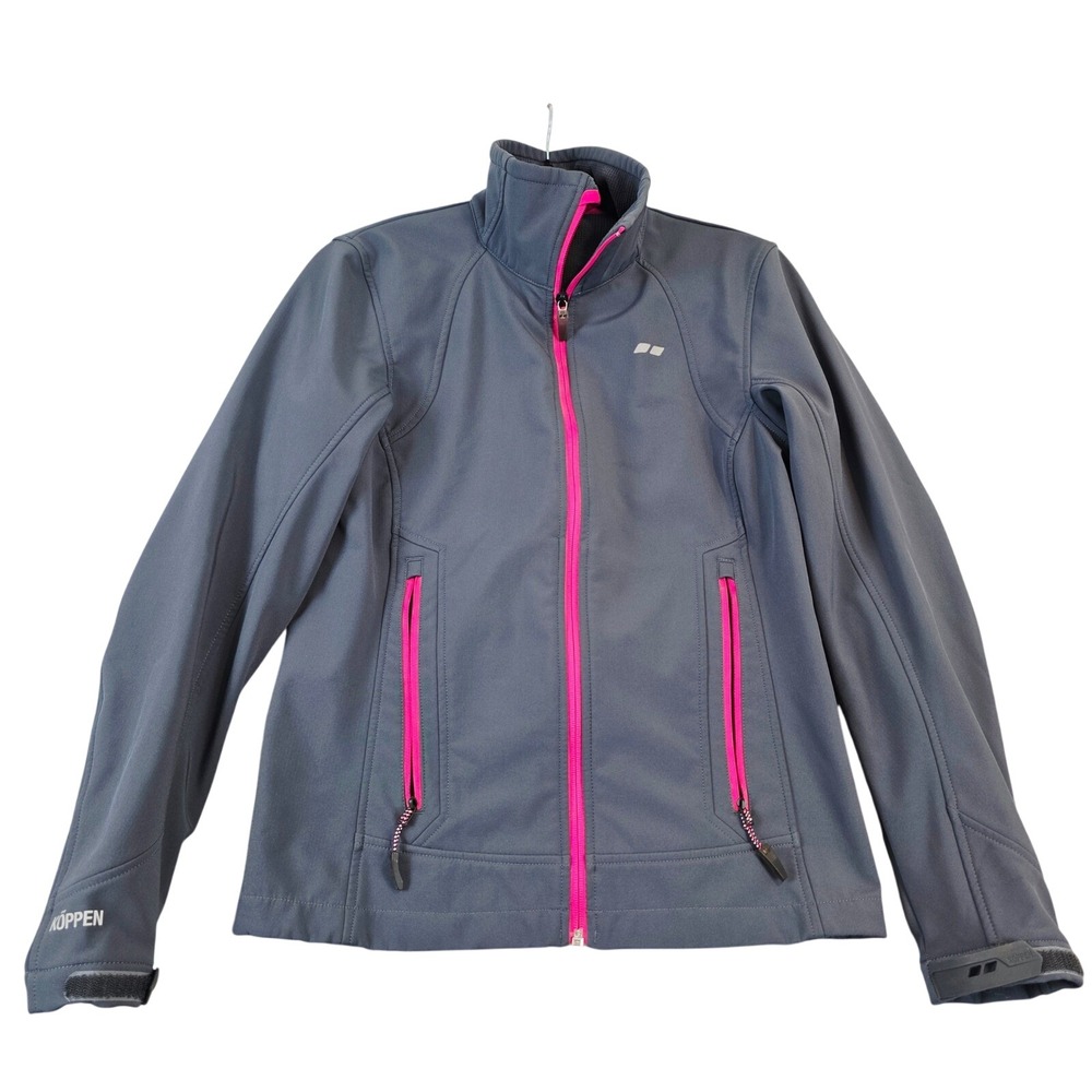 Koppen Womens Softshell Tundra Biome Jacket Gray‎ Pink Full Zip Fleece Lined Sm